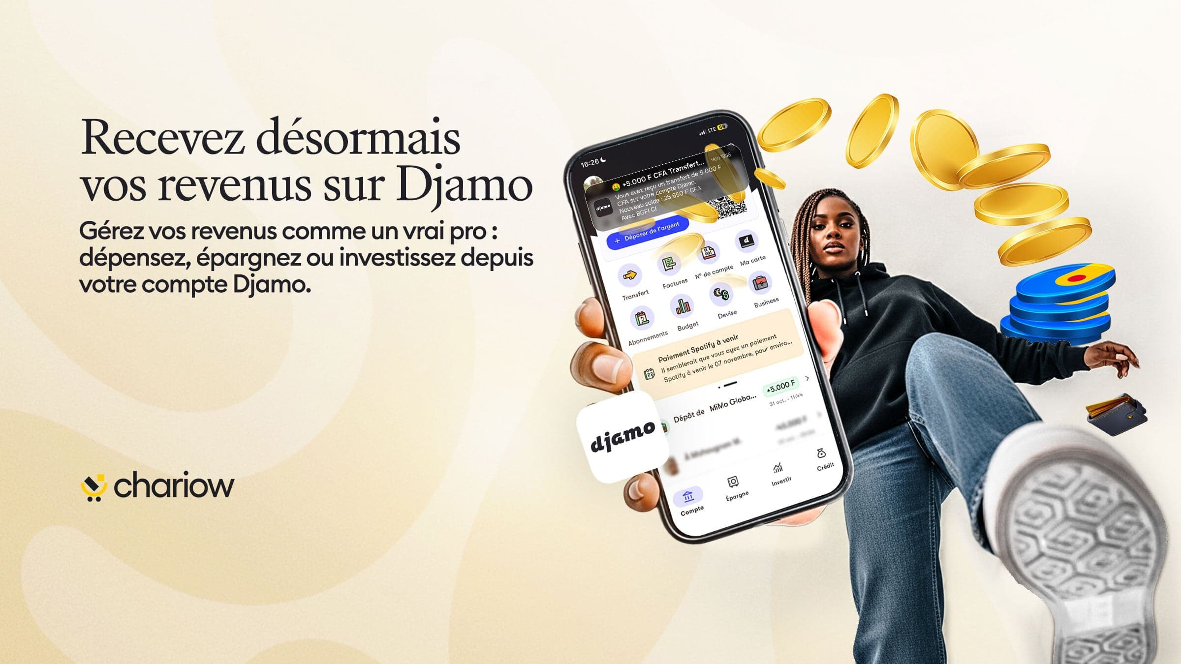 Now receive your earnings on Djamo (Côte d’Ivoire)