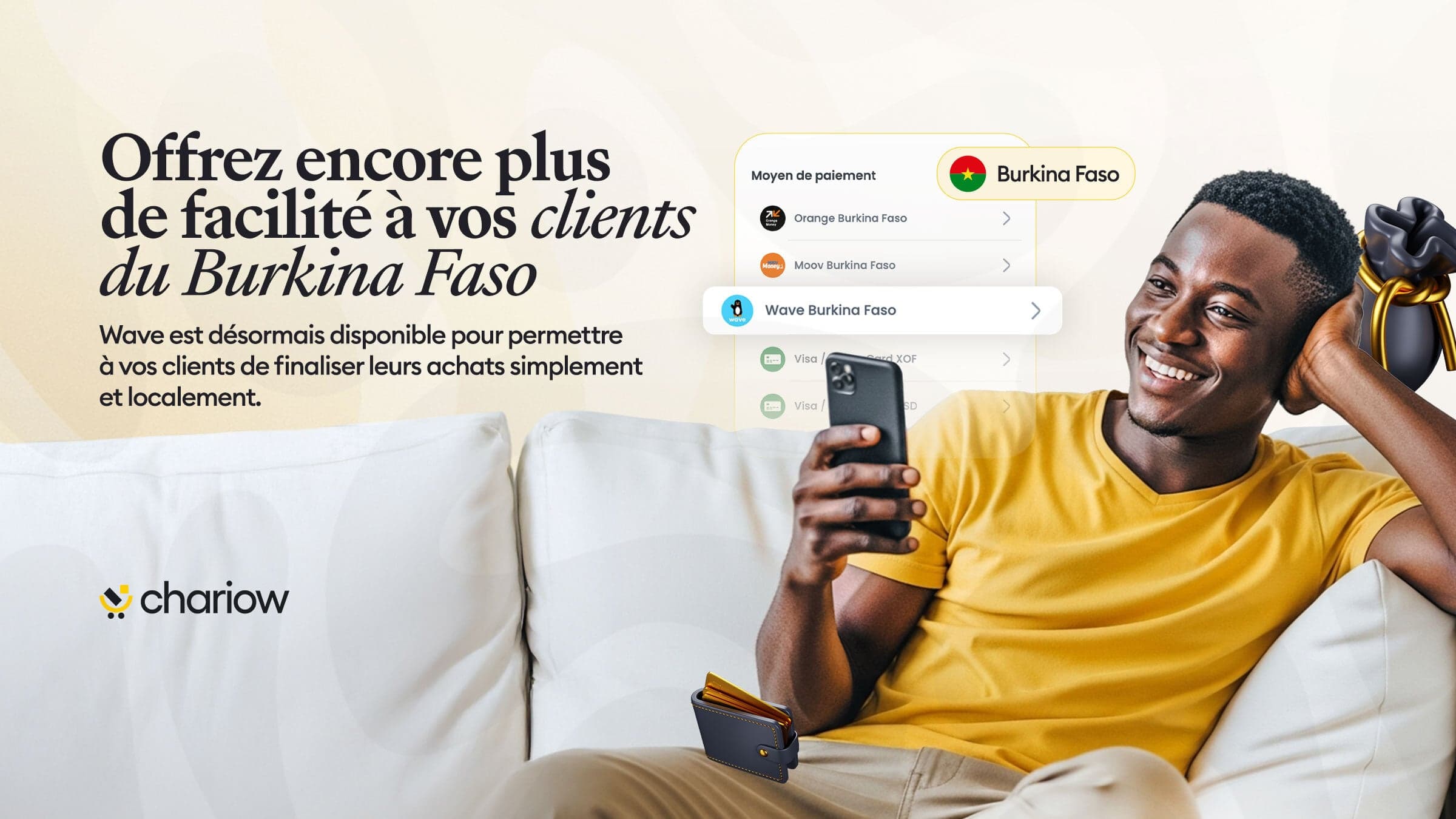 Wave est désormais disponible pour vos clients au Burkina Faso