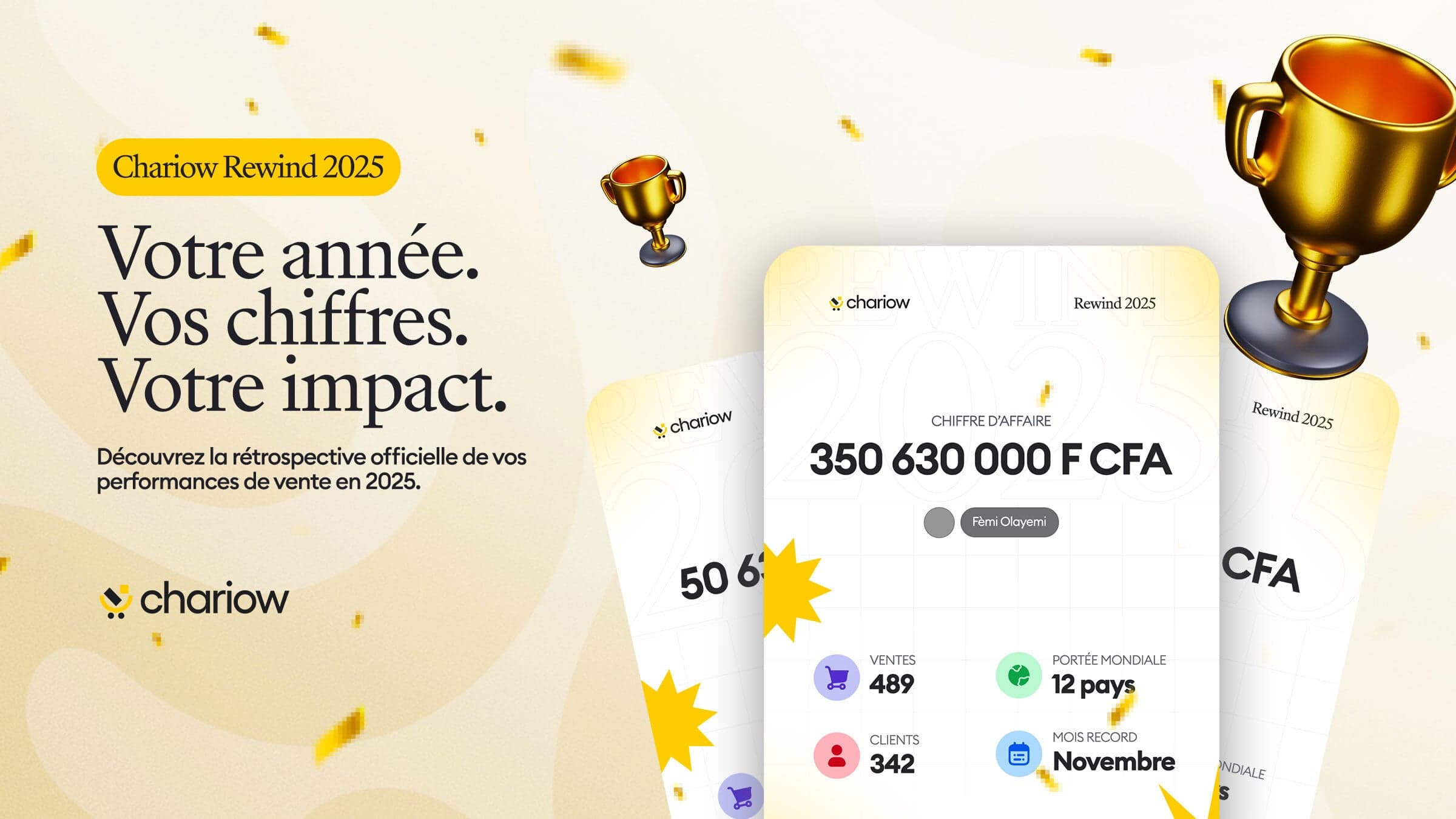 Discover your 2025 with Chariow Rewind